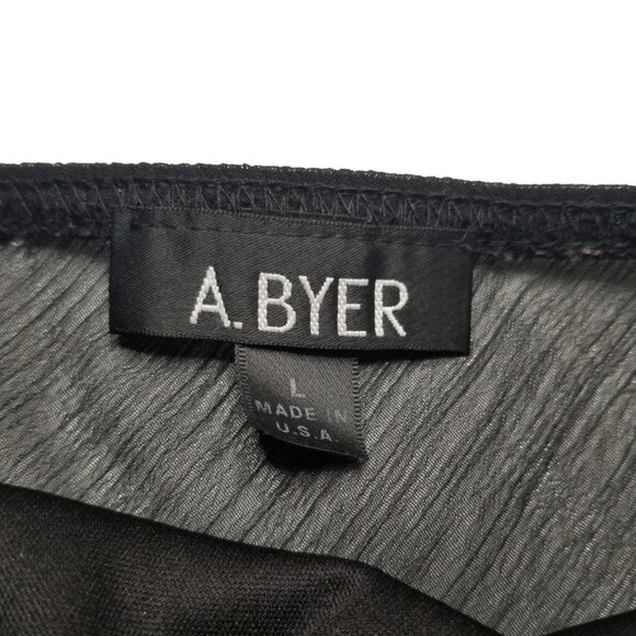 VTG 90s L Black Chiffon Top Beaded Sheer Back Whimsigoth Fairy Grunge Tie Side - Picture 5 of 7